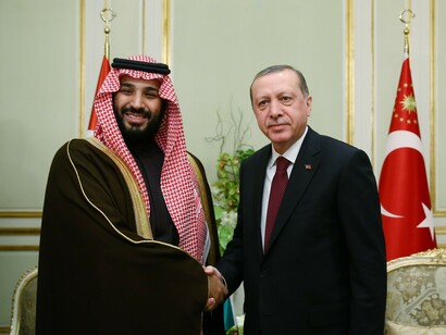 Mohammed bin Salman and Recep Tayyip Erdoğan