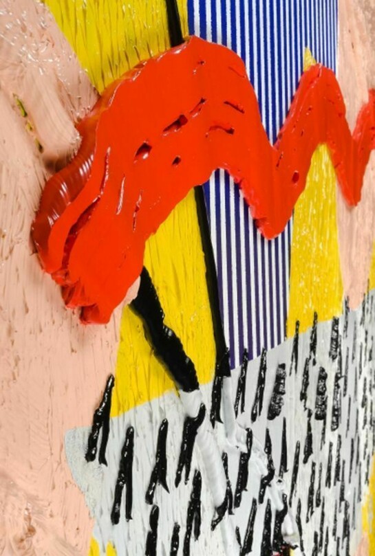Trudy Benson, For RL, 2013, acrylic, spray paint & oil on canvas, 63x68" / 160x172.7cm