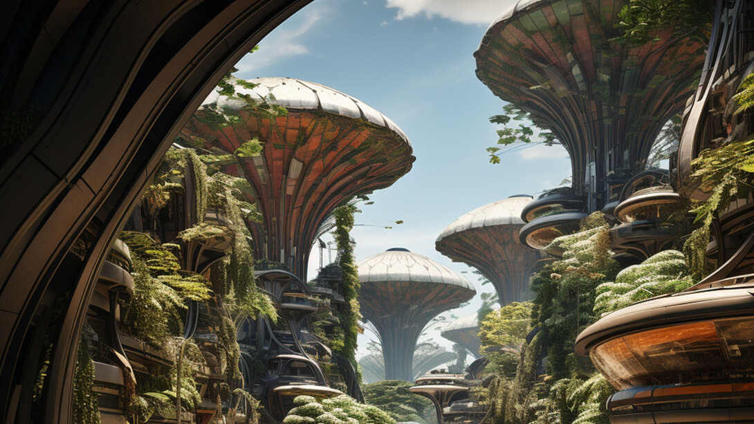 Wasya la città del futuro nella savana, midjourney art (dettaglio), @chiararigottiarchitetto