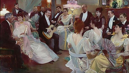 Pierre-George Jeanniot Le salon de Madame Madeleine Lemaitre (1891)