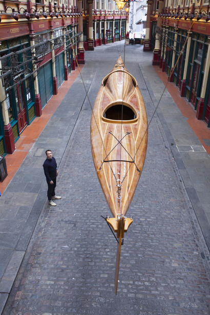 Adam Chodzko's 'Ghost', Leadenhall Market. Sculpture in the City 2015, Photograph by Nick Turpin
