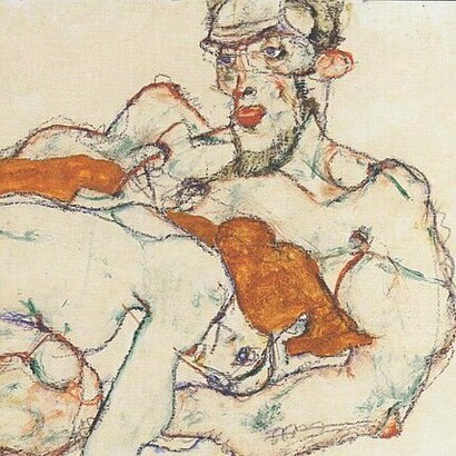 Egon Schiele, "Amantes", 1913