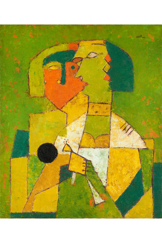 V. S. Gaitonde, Untitled, 1955, Oil on Canvas, 30 x 22 inches (76.2 x 55.9 cm), Chowdhury Family Collection, Vienna-Mumbai. Photo: Florian Biber, Vienna, 2013