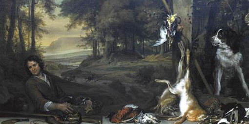 Jan Weenix, Landscape with a Huntsmen and Dead Game (Allegory of the Sense of Smell)