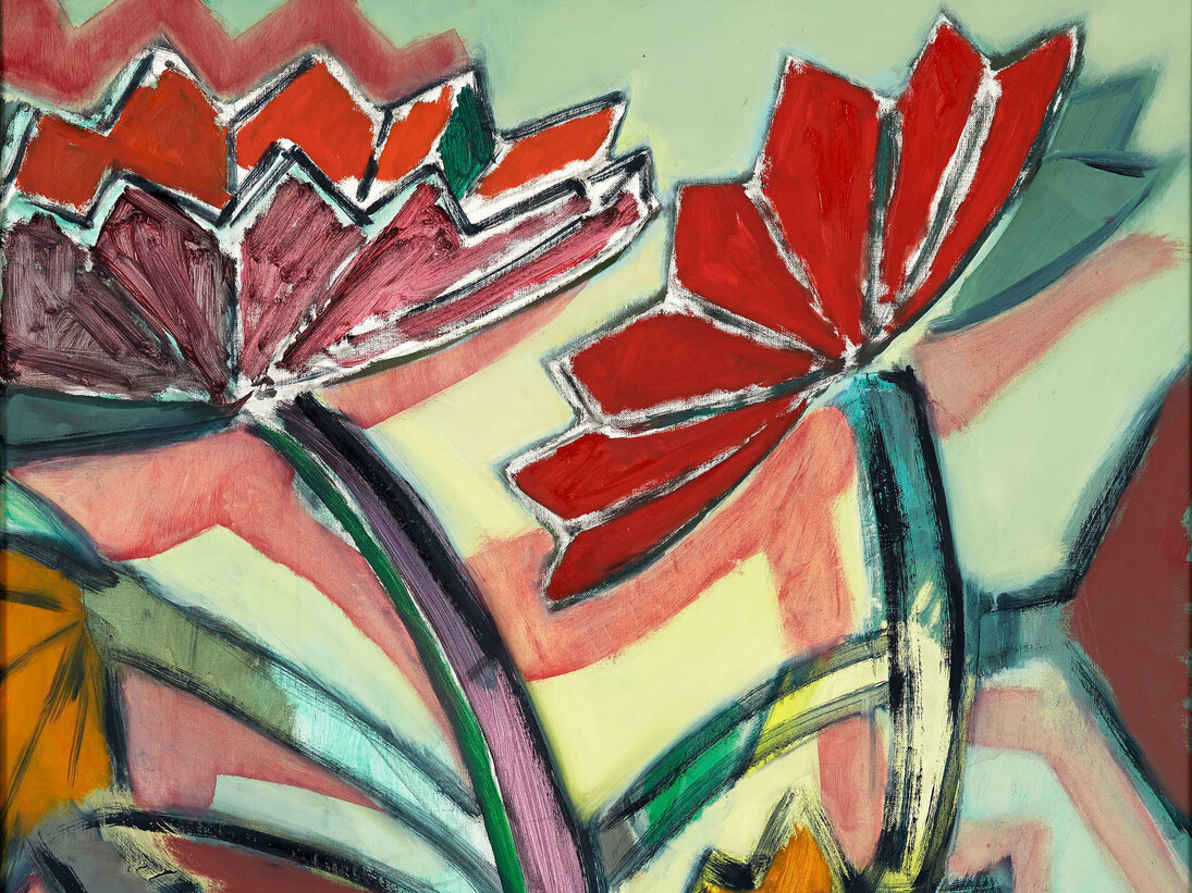 Ansel Krut, Amaryllis (detail), 2014, oil on canvas, 106 x 81 cm, 41 3/4 x 31 7/8 ins, Courtesy of Stuart Shave/Modern Art, London