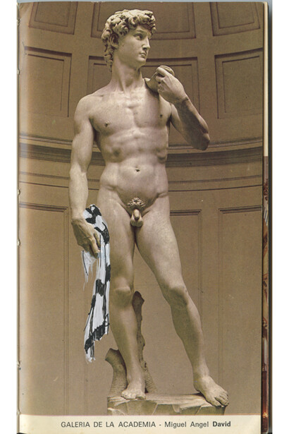 Eugenio Espinoza, Florencia, 1973, Softcover book, New Artistic Tourist Guide of Florence (1972), page 83, Acrylic and ink on paper, Centro de estudios de archivos audiovisuales y artísticos, Caracas