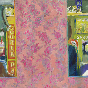 Christa Dichgans, “Tapete mit Spiegeln”, 1964, caparol pastel on canvas in artist frame
