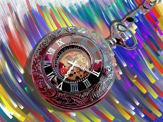 Bill Dixon, What Color is Time, Digital Hand Made Painting on Canvas, 24" x 32"