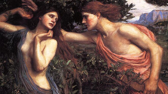 John William Waterhouse - Apollo e Dafne, dettaglio