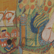 Aloïse Corbaz, Untitled (Vincennes castle) (detail), 1941–1951. Courtesy of Power Station of Art