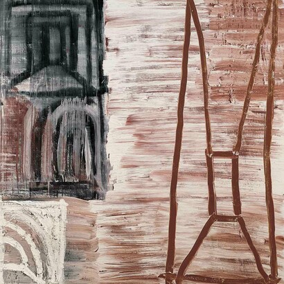 Mark This Place, 1998
Basil Beattie
Signed and dated
Oil and wax on cotton duck
84 x 78 inches