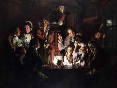 Joseph Wright of Derby- Un experimento con un pájaro en la bomba de aire