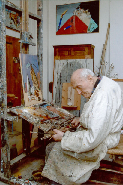 Giulio Ruffini nel suo studio