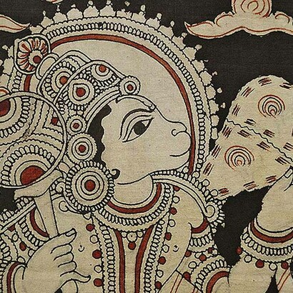 Il dio Hanuman, arte Kalamkari