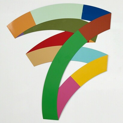 Beat Zoderer, Ringfeltung #3, 2013, Enamel on aluminium, 72 × 59 1/10 in, 183 × 150 cm. Courtesy of New Art Projects
