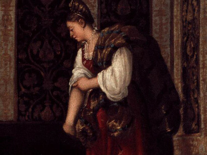 Tiziano, La Venere di Urbino, particolare