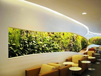 Sky Team Lounge at Heathrow airport in London, Patrick Blanc. Foto di Pascal Héni  
