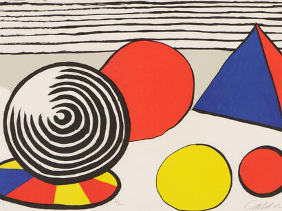 Alexander Calder, La Pointe de non-retour, from "La Mémoire élémentaire,” 1976, lithograph. Collection of Phoenix Art
 Museum, Gift of Mr. & Mrs. Orme Lewis. © 2017 Calder Foundation, New York / Artists Rights Society (ARS), New York.