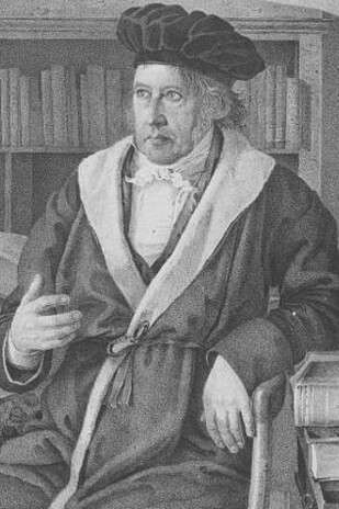 Georg Wilhelm Friedrich Hegel, portrayed by Julius Ludwig Sebbers