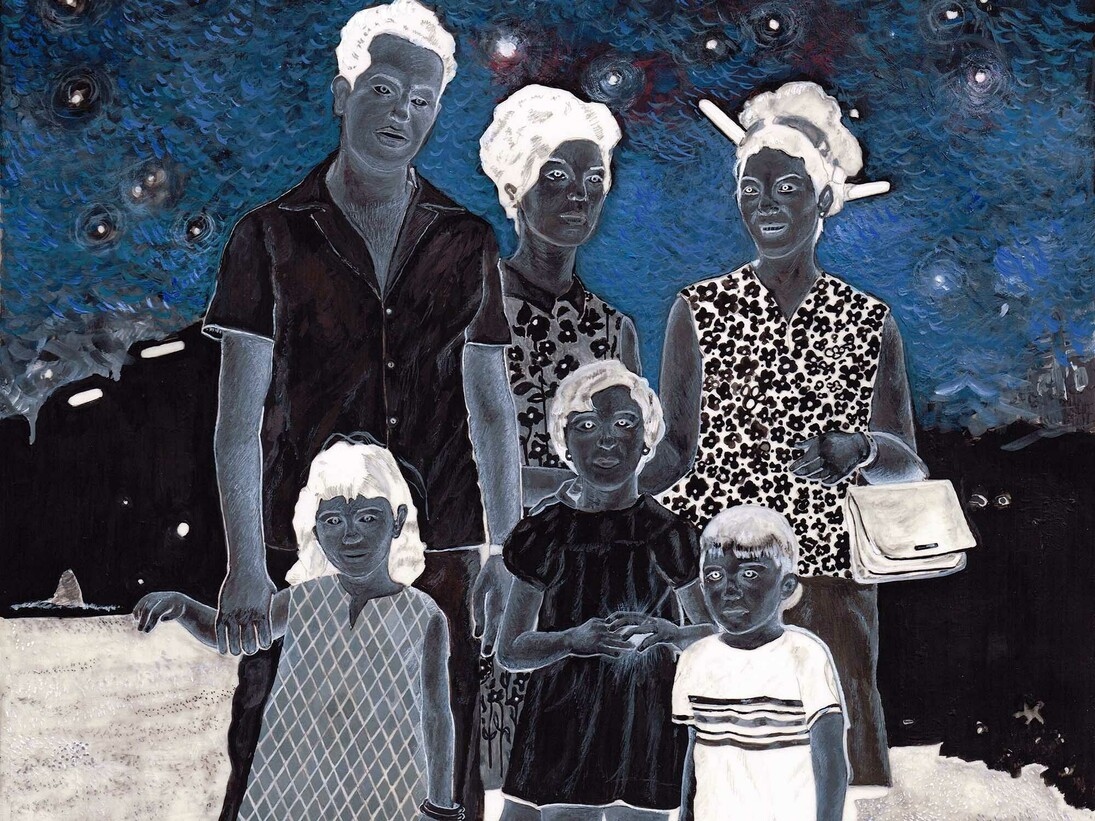Soheila Sokhanvari, The Sheltering Sky (detail), 2015, egg tempera on vellum, 23.5 x 31 cm