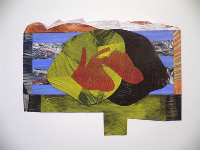 Cantilevered #12, Snow Mountain, 2013, oils on Mylar, 12x16 inches