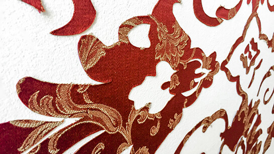 Teresa Cinque, Carpet, 2015, tessuto su parete, 100 x 170 cm, particolare