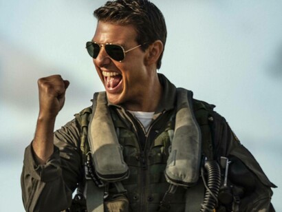 A still from the movie Top Gun: Maverick starring Tom Cruise