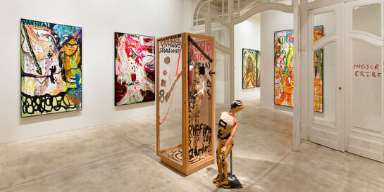 Jonathan Meese, Exhibition view. Courtesy of Galerie Krinzinger