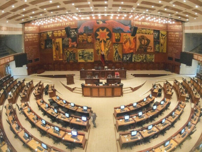 Main hall of the Parliament of Ecuador, located in its capital city of Quito 