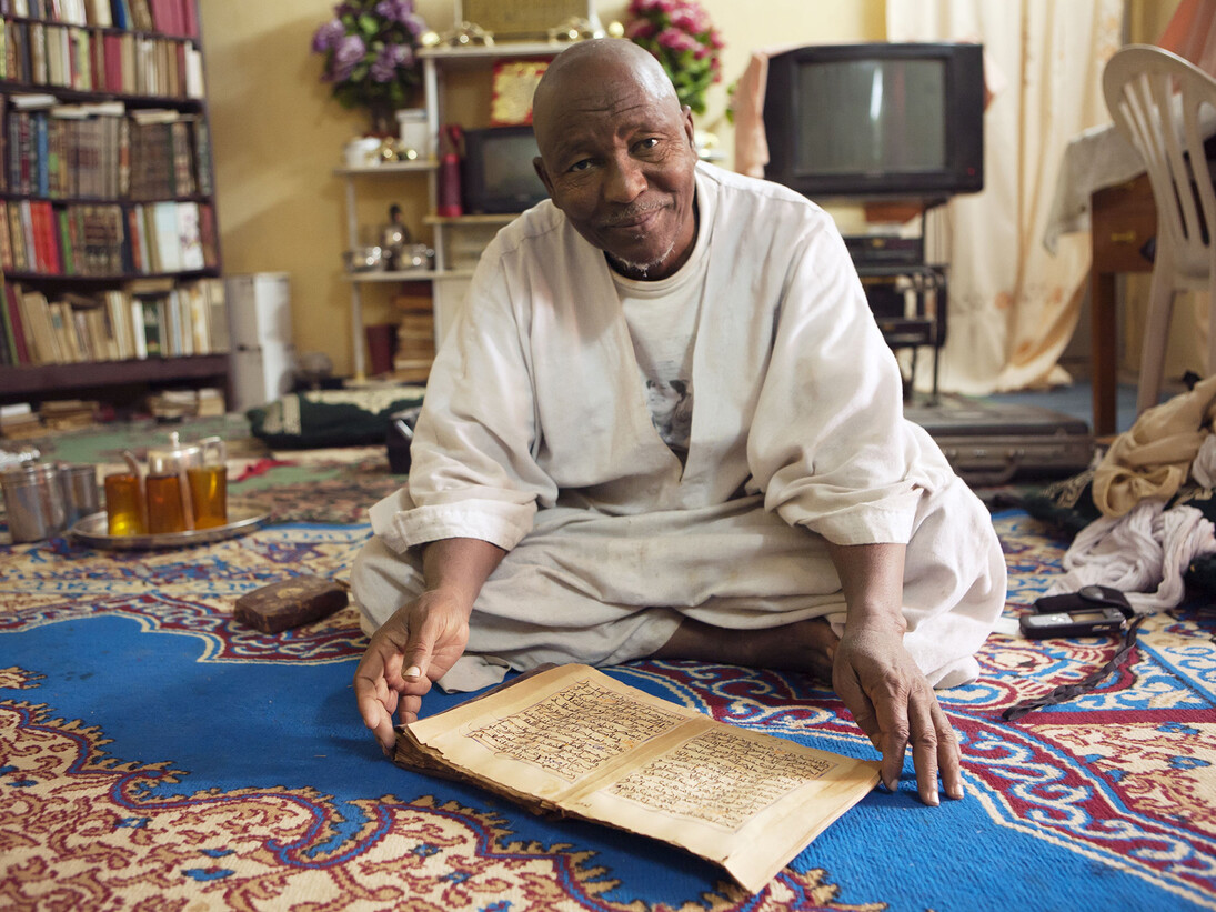 Imam, Timbuktu photographed by Alexandra Huddleston, 2007, on display in West Africa: Word, Symbol, Song. (c) Alexandra Huddleston 