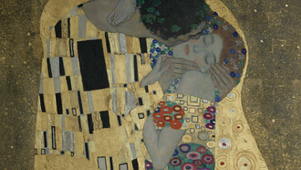 „Der Kuss“ (Ausschnitt), Gustav Klimt (1862-1918), Oberes Belvedere, Wien,  Foto: Mario Bogisch