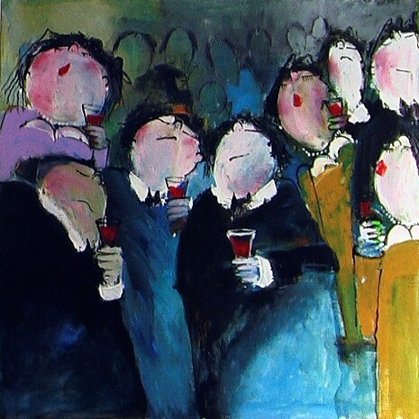 Gerdine Duijsens, Little drunk man, 150 x 150 cm