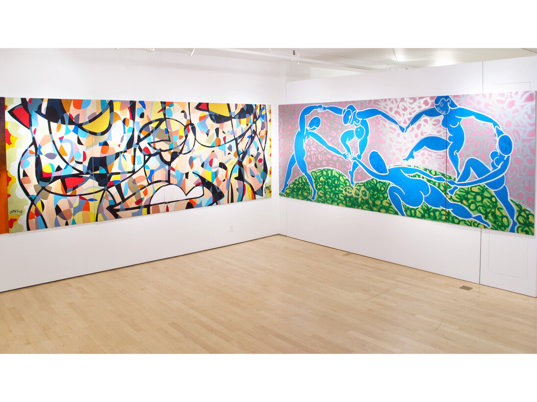 Installation view (left-right): JM Rizzi, Chinese New Year; El Celso, Sardana