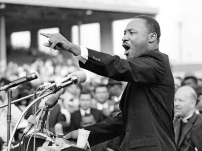 Martin Luther King during a meeting