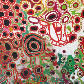 Kunmanara Hogan, Tjaruwa Woods, Yarangka Thomas, Estelle Hogan, Ngalpingka Simms and Myrtle Pennington, Kungkarangkalpa, Acrylic on canvas, 2013 © The artists, courtesy Spinifex Arts Project