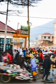 A busy marketplace in Arusha, Tanzania, East Africa