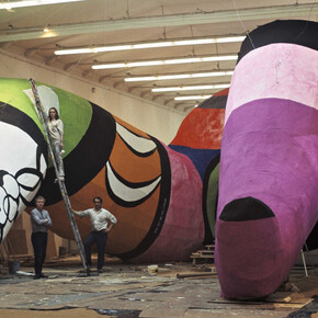 Niki de Saint Phalle, Jean Tinguely and Per Olof Ultvedt, HON, Moderna Museet in Stockholm, 1966; photo by Hans Hammarskiöld, © Hans Hammarskiöld Heritage