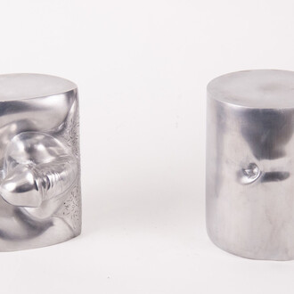 Adam Brent, Bookends 1 and 2 (Junk and button), 2023 - 2024. Courtesy of Freight and Volume 