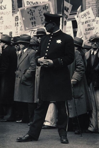 San Francisco Street Demonstration, Dorothea Lange, 1933, vintage gelatin silver print, 9 x 7 inches, American, 1895-1965. Purchase with funds provided by the Christian A. Johnson Memorial Fund and the Reva B. Seybolt ‘72 Art Acquisition Fund.