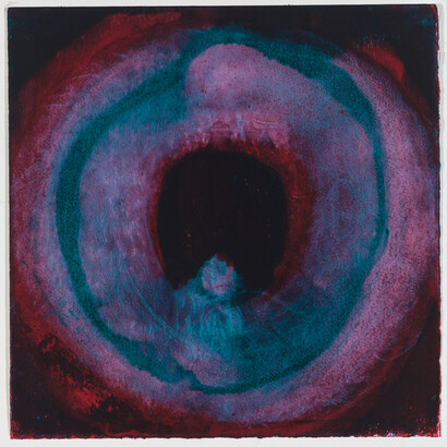 Marylyn Dintenfass, Oculus 35, 2015, Oil on paper, 15 x 15 inches