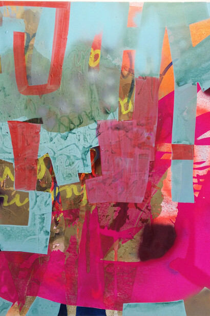 Erika Ranee, Oh Hell No (detail), 2013, Mixed media on canvas, 56 x 48 Inches. Courtesy of LMAKprojects, NY