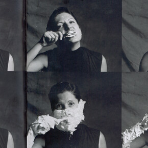 Lenora de Barros, Homenagem a George Segal (Homage to George Segal), 1975/1990. Photograph. Museum of Modern Art, São Paulo Collection, Gift of Milú Villela. Photo by Ruy Teixeira.