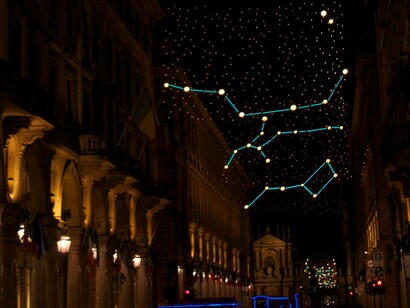 Luci di Natale a Torino, Italia