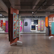 Draped. Art of printed fabric, exhibition view. Courtesy of EMMA. Espoo Museum of Modern Art