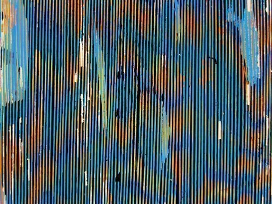 Julie Oppermann, detail of ohne Titel (ypf03), 2012, Acrylic on yupo paper, 26 x 26 inches