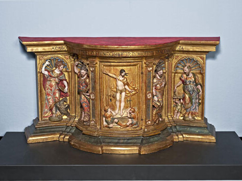 Unidentified Artist - Tabernacle, 1580-1599 - Wood, gilt, polychrome. Collection of the Winnipeg Art Galelry. Gift of the Women's Committee. G-63-296