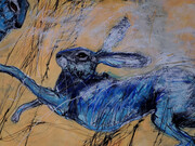 Margo Banks, Meadow hares, 2025. Courtesy of Solomon Fine Art