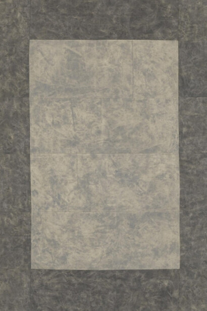 Ayan Farah, Wave - Delta, 2014, Clay, mud, rainwater and indian ink on canvas, 210 x 160 cm