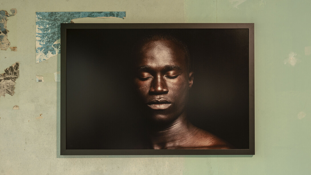 Leila Alaoui, Crossings, 2013, Lambda print mounted on Dibond 80 x 120 cm, Exhibiton view 'Traversées' - Galleria Continua / Les Moulins, Mai 2018. Courtesy Fondation Leila Alaoui and Galleria Continua, San Gimignano / Beijing / Les Moulins / Habana. Photo by Oak Taylor-Smith