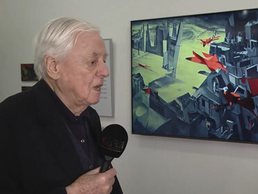 La visibilidad del cine sucede por medio de la *atención*. Somos rumiantes. Alexander Kluge celebra su cumpleaños en febrero de 2024, Múnich, Alemania